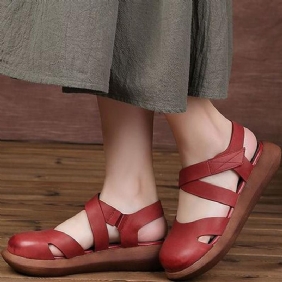 Dame Lukket Tå Plattform Casual Borrelås Sandaler