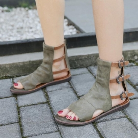 Dame Retro Belter Spenne Flats Åpen Tå Causal Sandaler 34-40