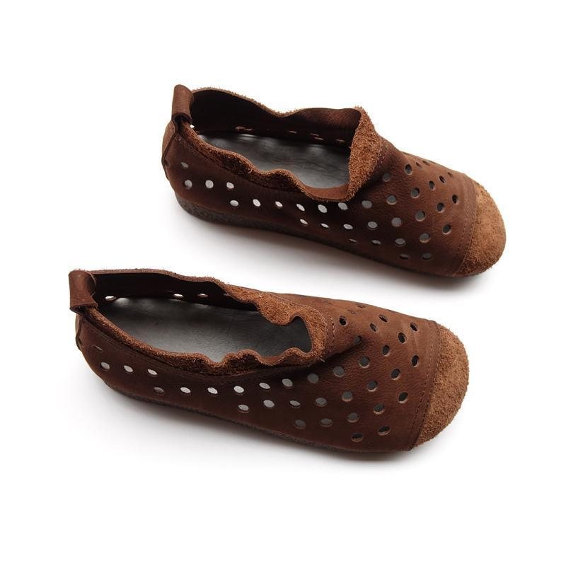 Dame Retro Leather Sommersandaler