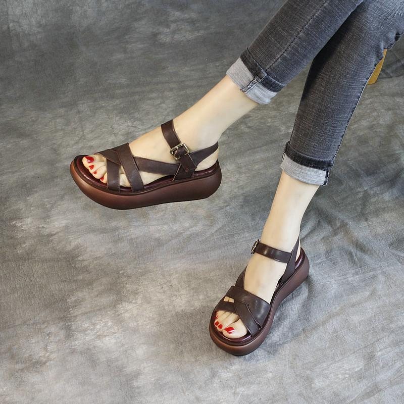 Dame Sommer Mote Platform Skinnsandaler