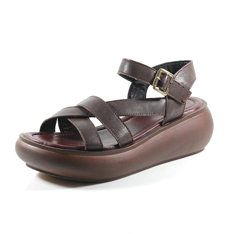 Dame Sommer Mote Platform Skinnsandaler