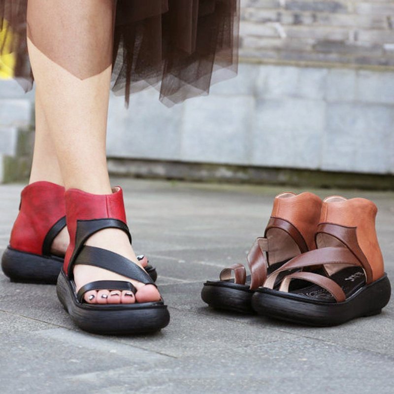Rome Clip Toe Glidelåser Fargeblokk Skinnsandaler