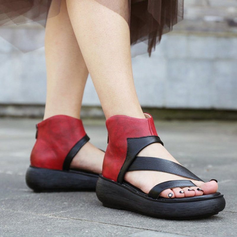 Rome Clip Toe Glidelåser Fargeblokk Skinnsandaler