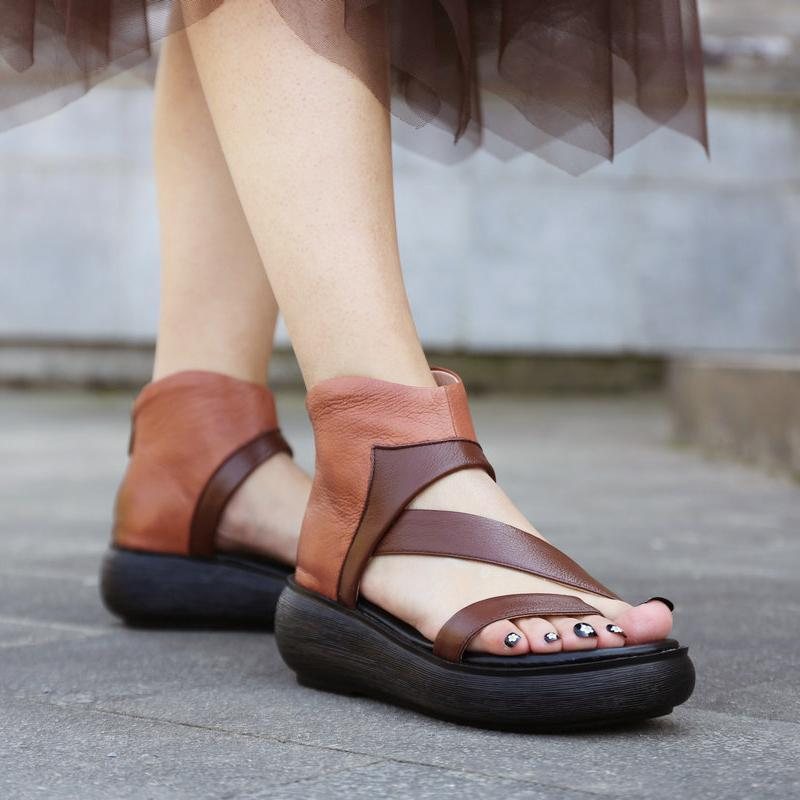 Rome Clip Toe Glidelåser Fargeblokk Skinnsandaler