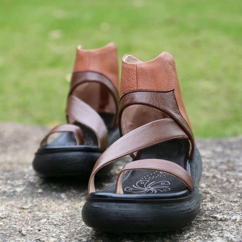 Rome Clip Toe Glidelåser Fargeblokk Skinnsandaler