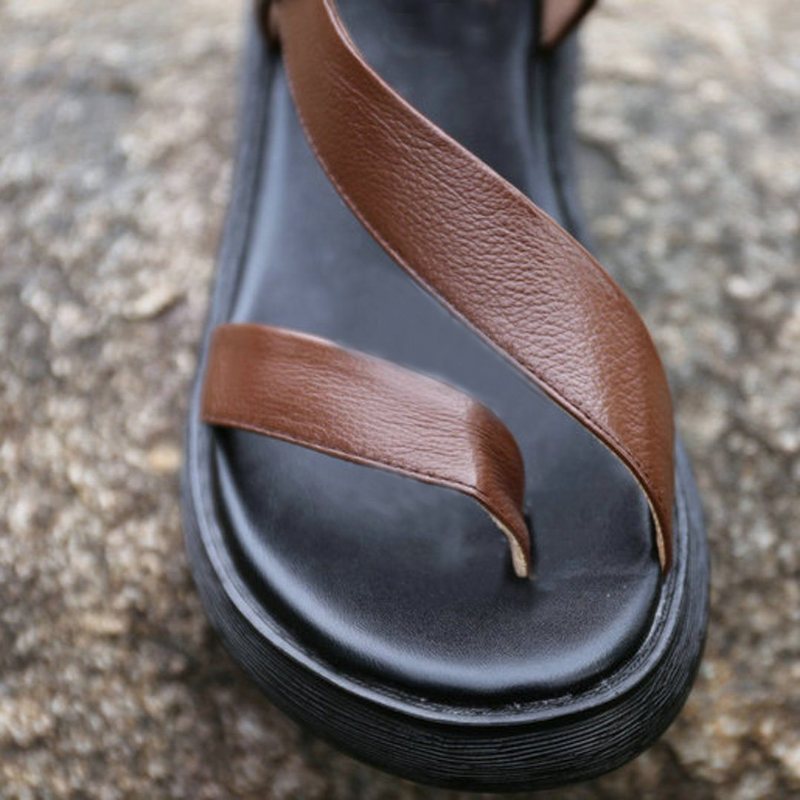 Rome Clip Toe Glidelåser Fargeblokk Skinnsandaler