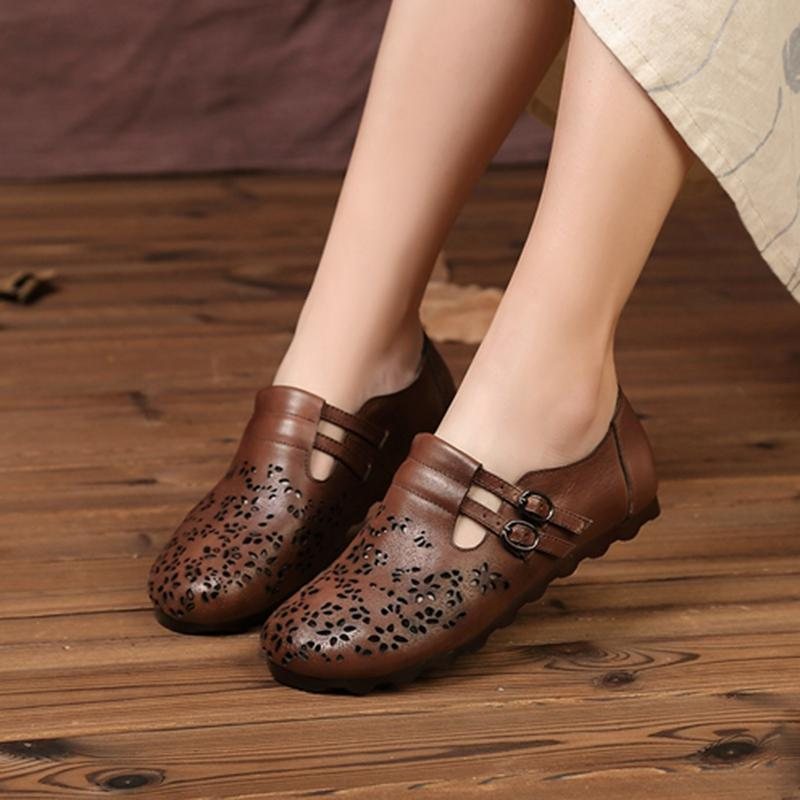Spring Flat Retro Spenne Casual Sandaler 34-40