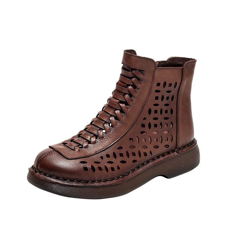 Vår Sommer Dame Hule Skinn Glidelås Sandaler