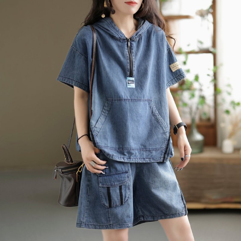 Summer Dame Retro Patchwork Denim Sett