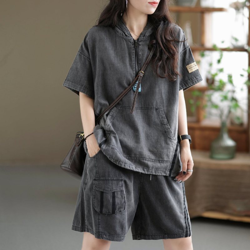 Summer Dame Retro Patchwork Denim Sett
