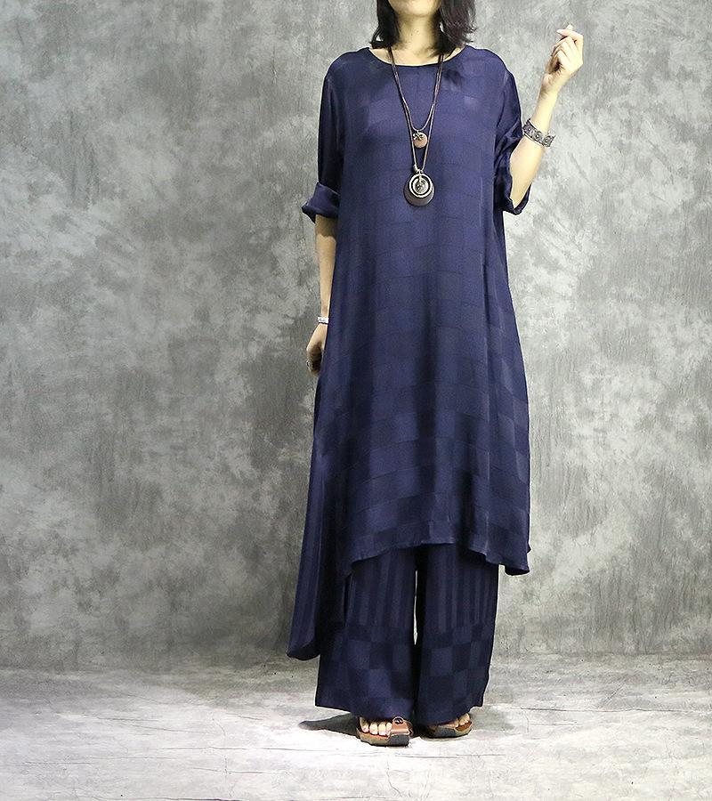 Vintage Print Tencel Casual Damesett