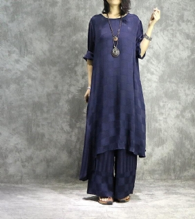 Vintage Print Tencel Casual Damesett