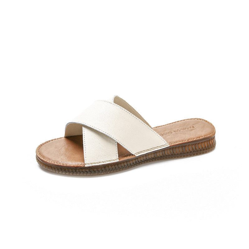 Dame Sommer Vintage Fashion Leather Flat Tøfler