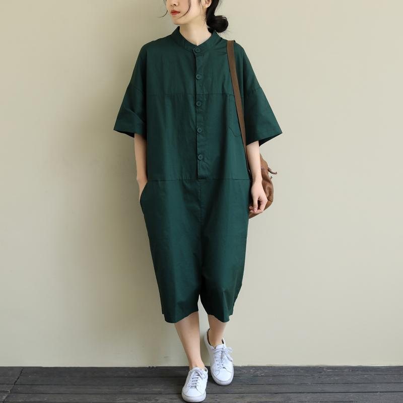 Kunstnerisk Løs Casual Stor Størrelse Cropped Thin Jumpsuit