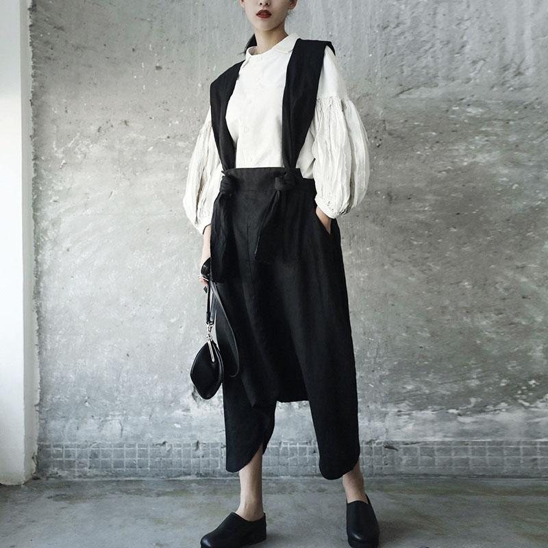 Vår Høst Retro Løs Lin Casual Harem Jumpsuit