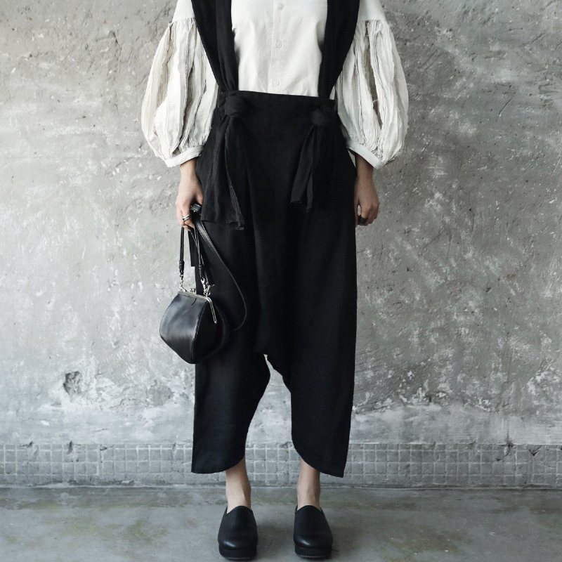 Vår Høst Retro Løs Lin Casual Harem Jumpsuit