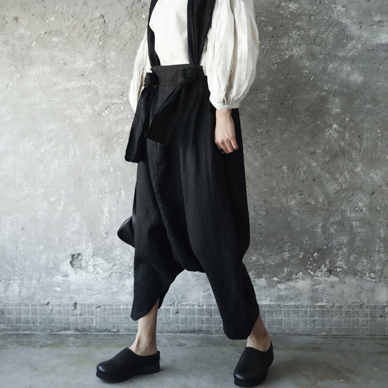 Vår Høst Retro Løs Lin Casual Harem Jumpsuit