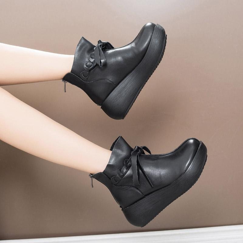 Autumn Winter Wedge Etniske Rretro-støvler For Kvinner