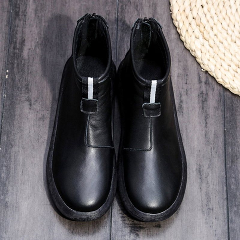 Enkle Essential Solid Leather Dame Uformelle Støvler