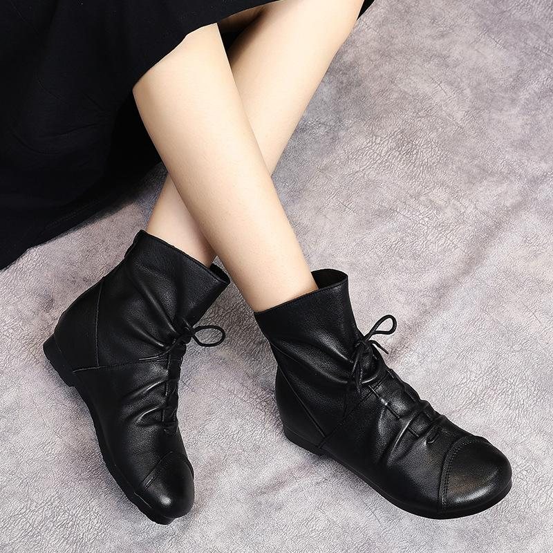 Høst Håndlagde Retro Leather Casual Boots