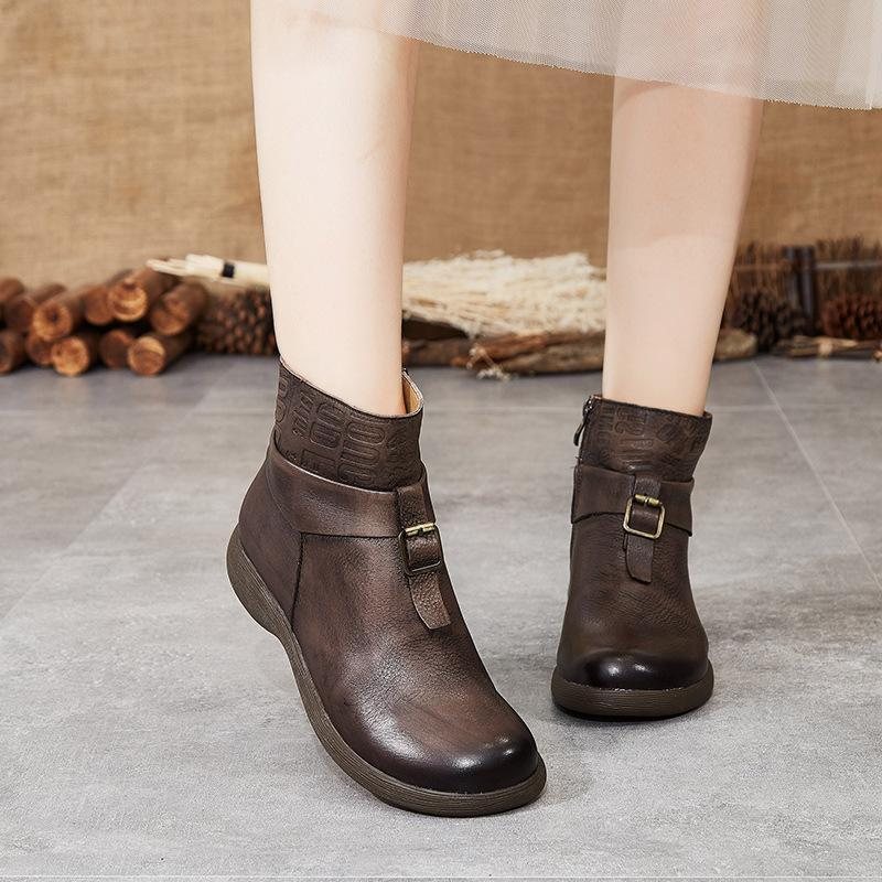 Høst Vinter Retro Casual Beltespenne Korte Boots