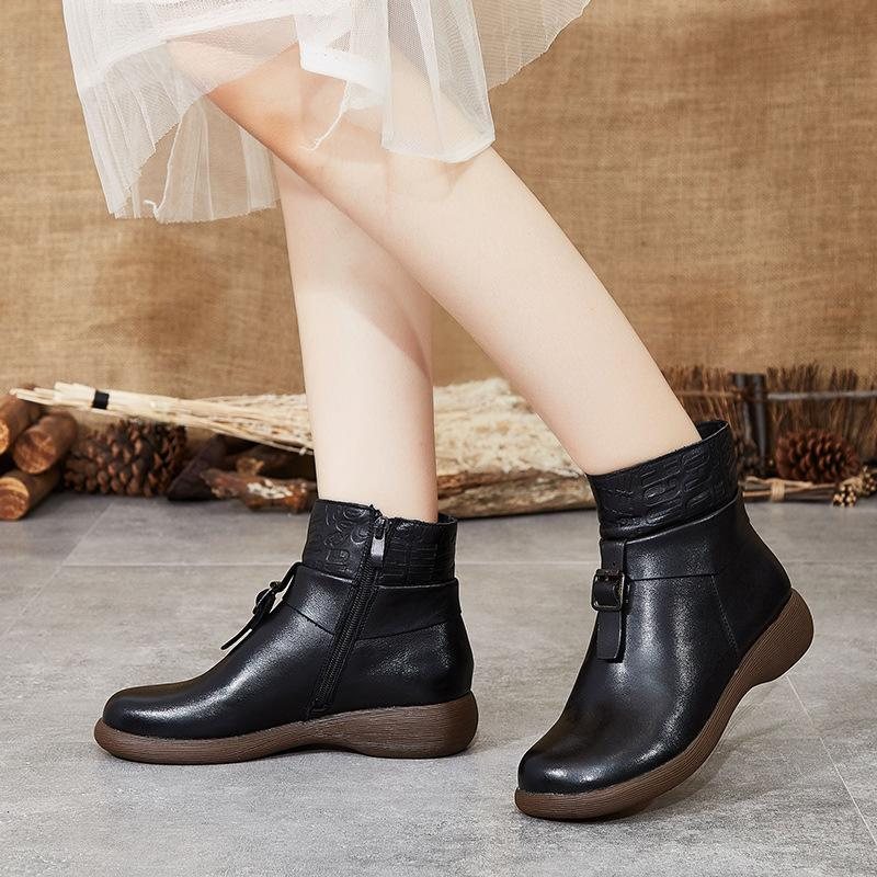 Høst Vinter Retro Casual Beltespenne Korte Boots