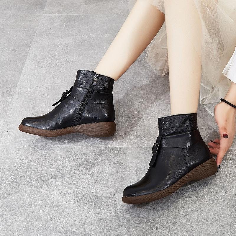 Høst Vinter Retro Casual Beltespenne Korte Boots