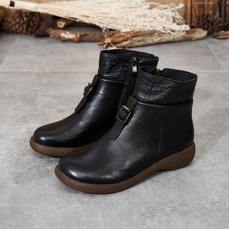 Høst Vinter Retro Casual Beltespenne Korte Boots