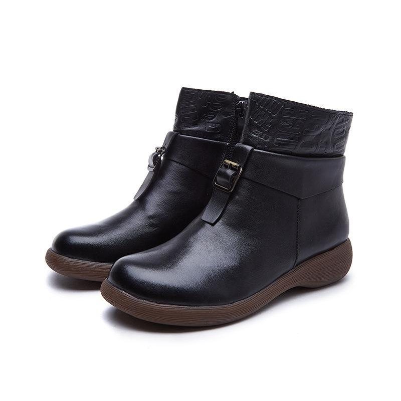 Høst Vinter Retro Casual Beltespenne Korte Boots