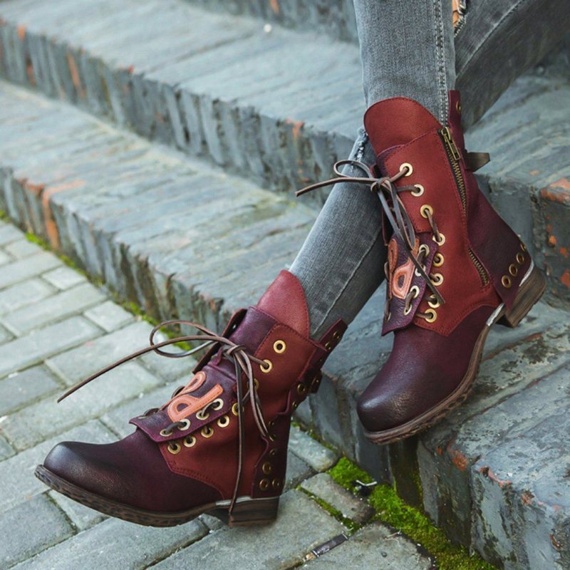 Rivet Casual Nøytrale Lace Up Strap Booties