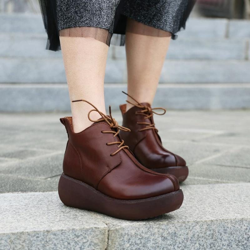 Vår Høst Dameplattform Vintage Single Boots