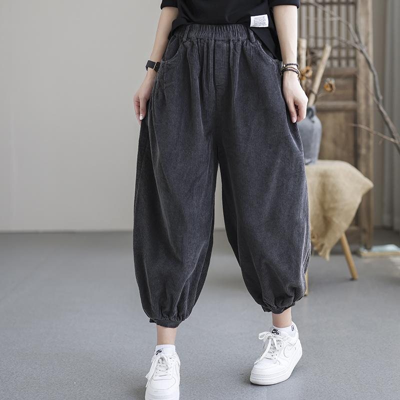 Autumn Plus Size Casual Løse Corduroy-bukser