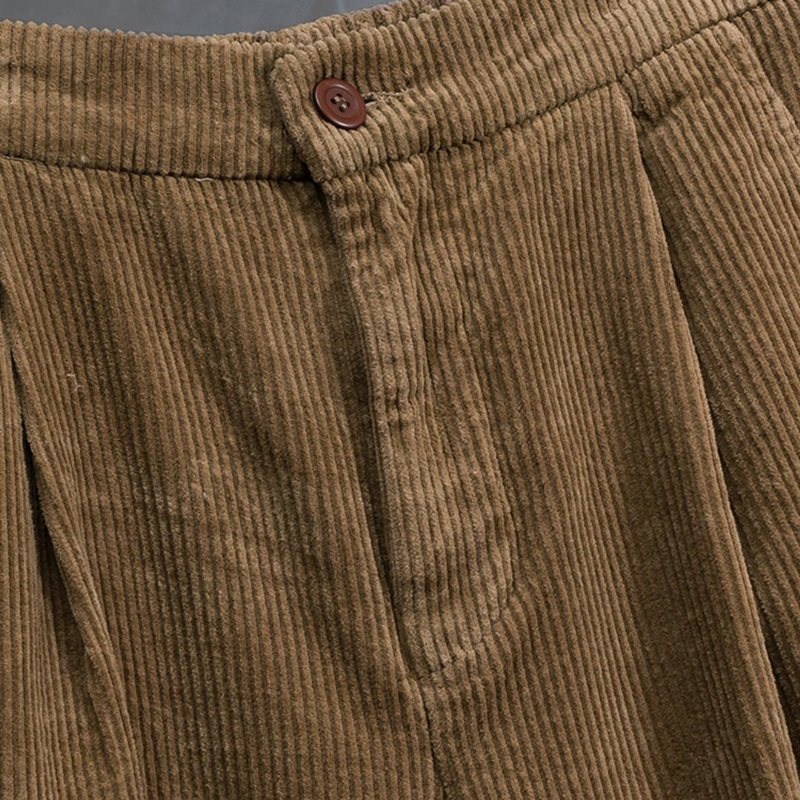 Corduroy Elastisk Midje Bukser Med Brede Ben