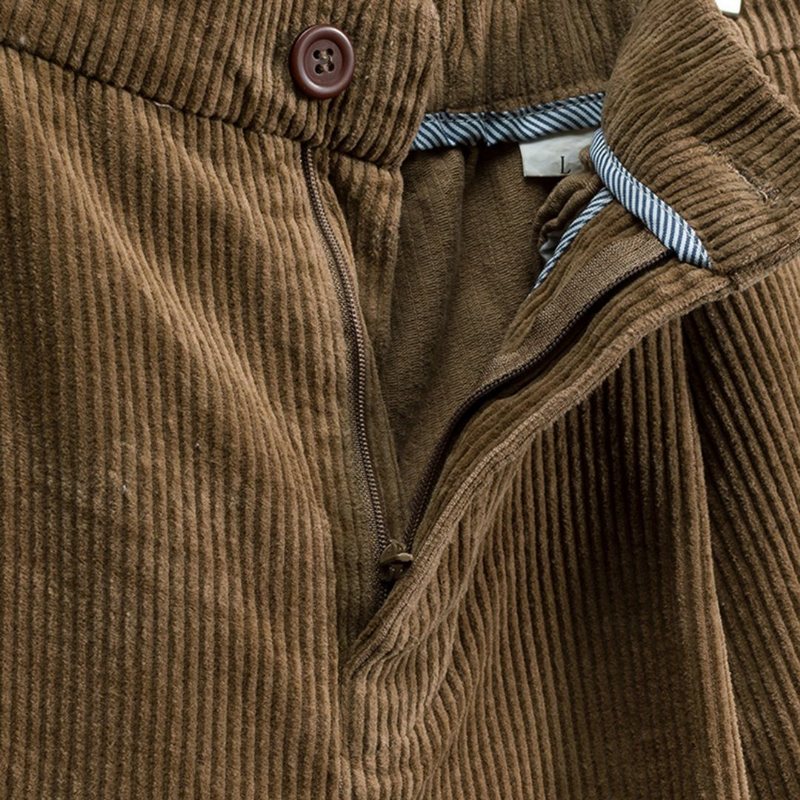 Corduroy Elastisk Midje Bukser Med Brede Ben