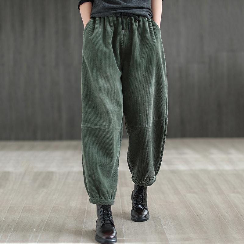 Corduroy Plysj Vinter Retro Harem Bukser