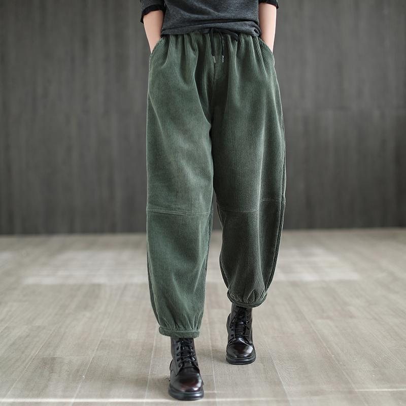 Corduroy Plysj Vinter Retro Harem Bukser