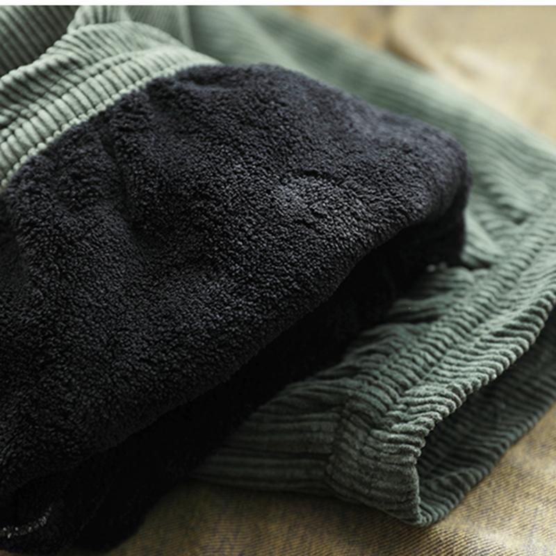 Corduroy Plysj Vinter Retro Harem Bukser