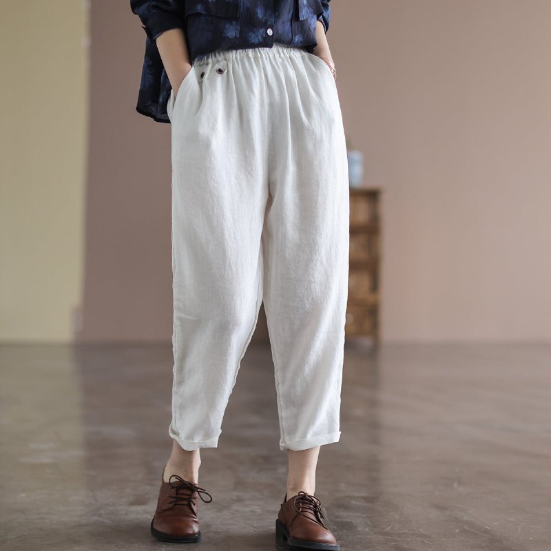 Dame Lin Retro Løs Casual Ninth Harem Bukser