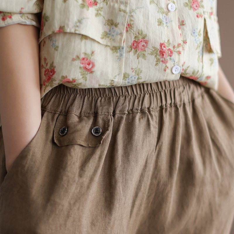 Dame Lin Retro Løs Casual Ninth Harem Bukser