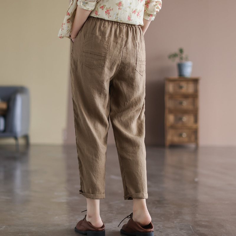 Dame Lin Retro Løs Casual Ninth Harem Bukser