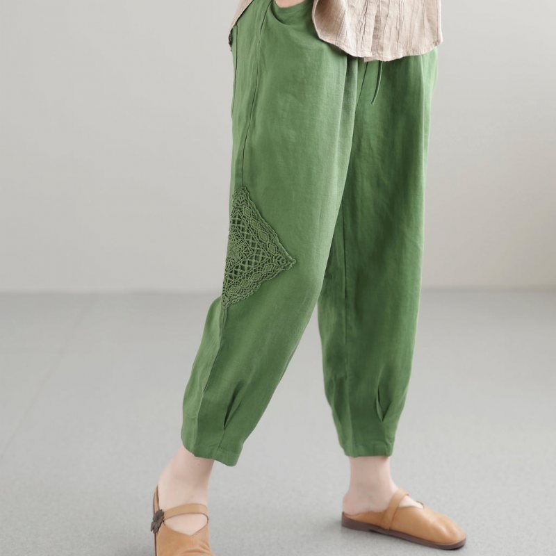 Dame Sommer Casual Løs Hul Tynn Linbukser
