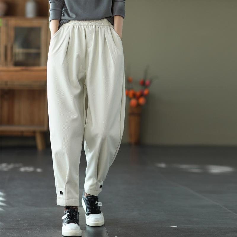 Dame Vinter Retro Tykke Uformelle Haremsbukser