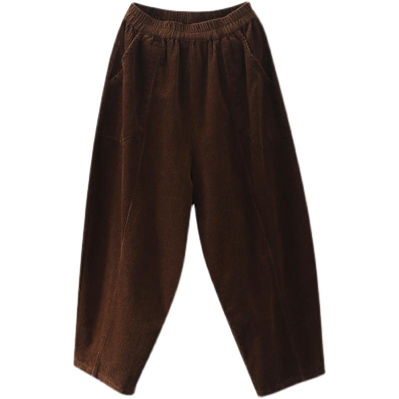 Høst Retro Corduroy Harem Løse Bukser