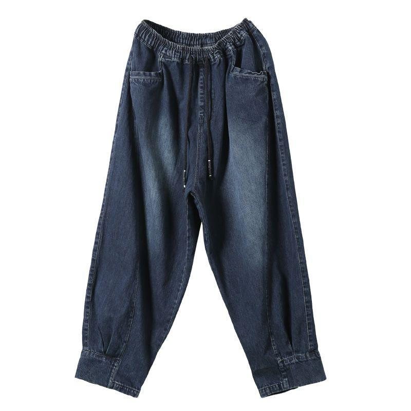 Høst Vinatge Løsvasket Søm Uformelt Denim Damebukser