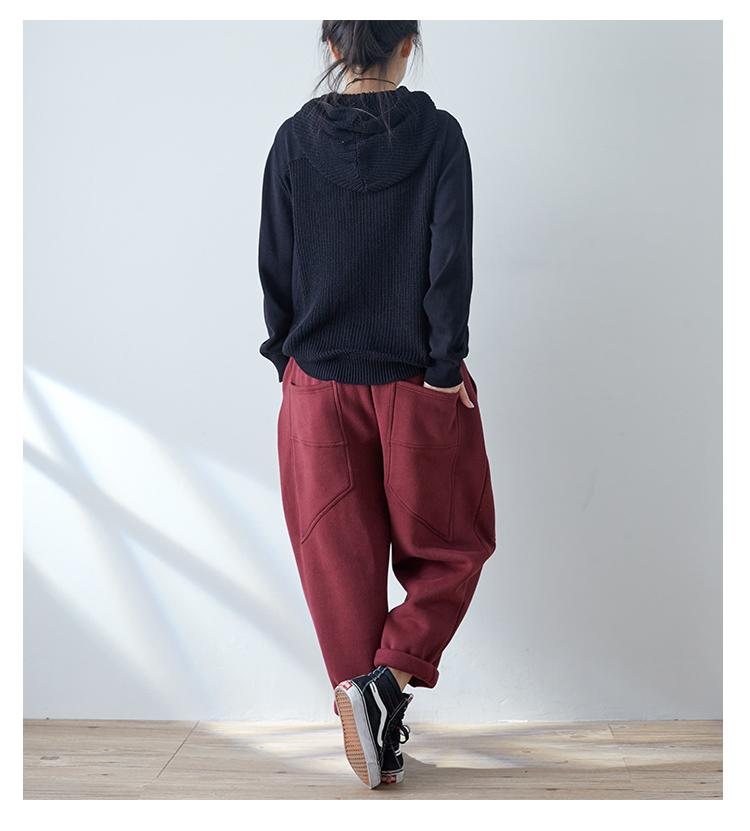 Høst Vinter Varm Fleece Joggebukse