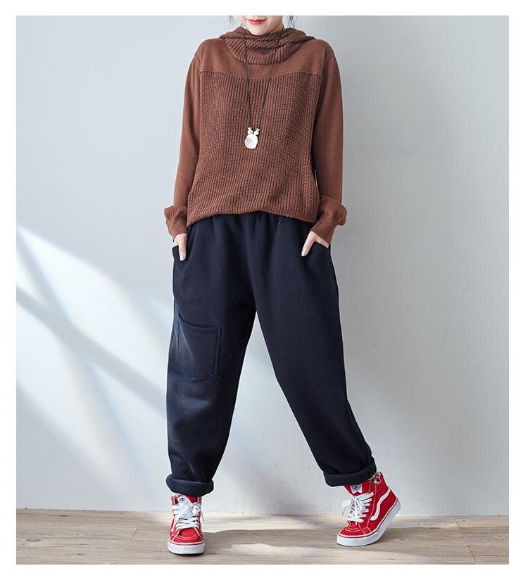 Høst Vinter Varm Fleece Joggebukse