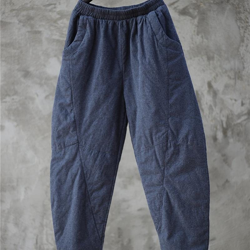 Litterært Børstet Jacquard Retro Linbukser I Bomull