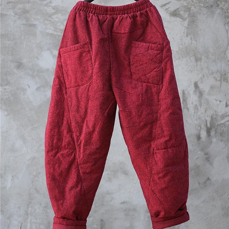 Litterært Børstet Jacquard Retro Linbukser I Bomull
