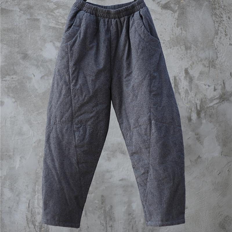 Litterært Børstet Jacquard Retro Linbukser I Bomull