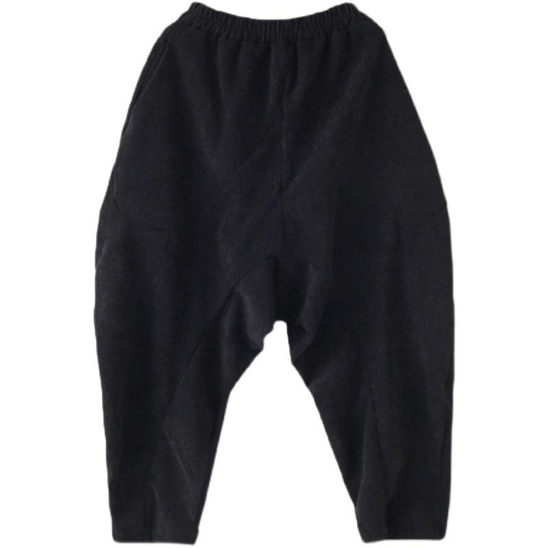Plus Size Høst Løs Corduroy Bukser Med Vidde Ben